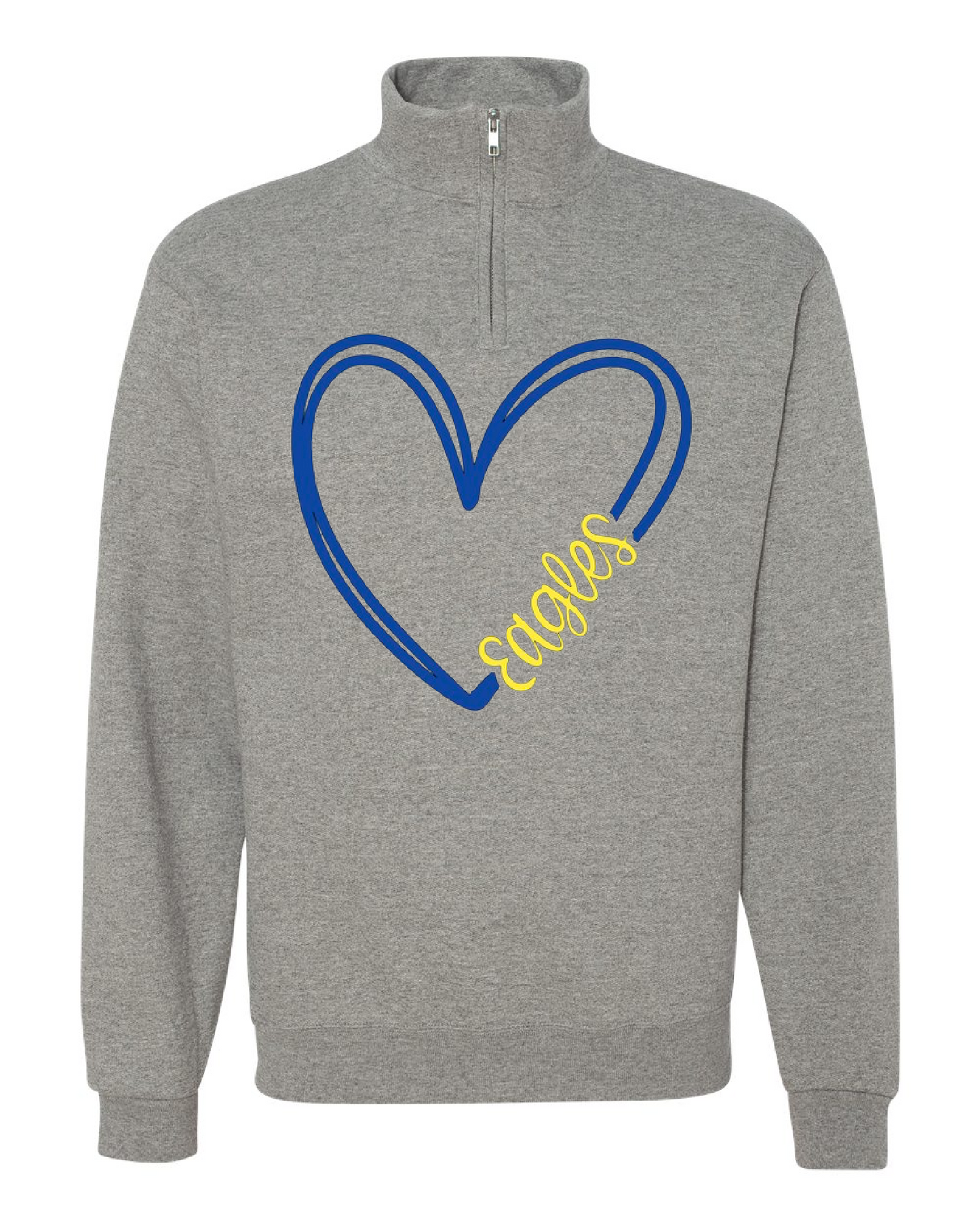 Eagles Heart 1/4 Zip GREY