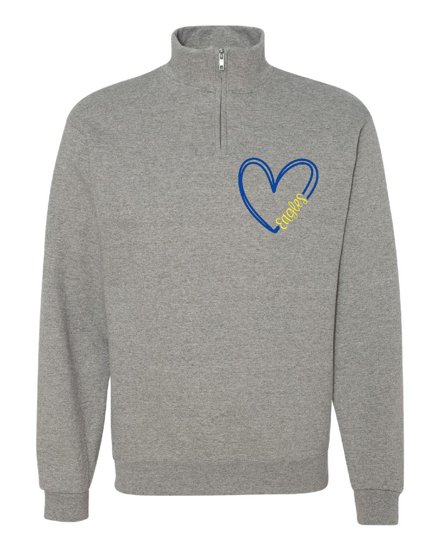 Eagles Heart 1/4 Zip GREY