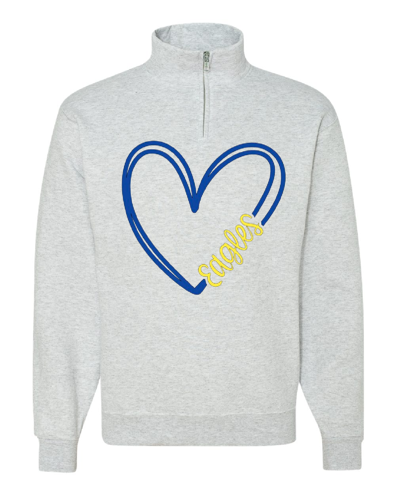 Eagles Heart 1/4 Zip GREY