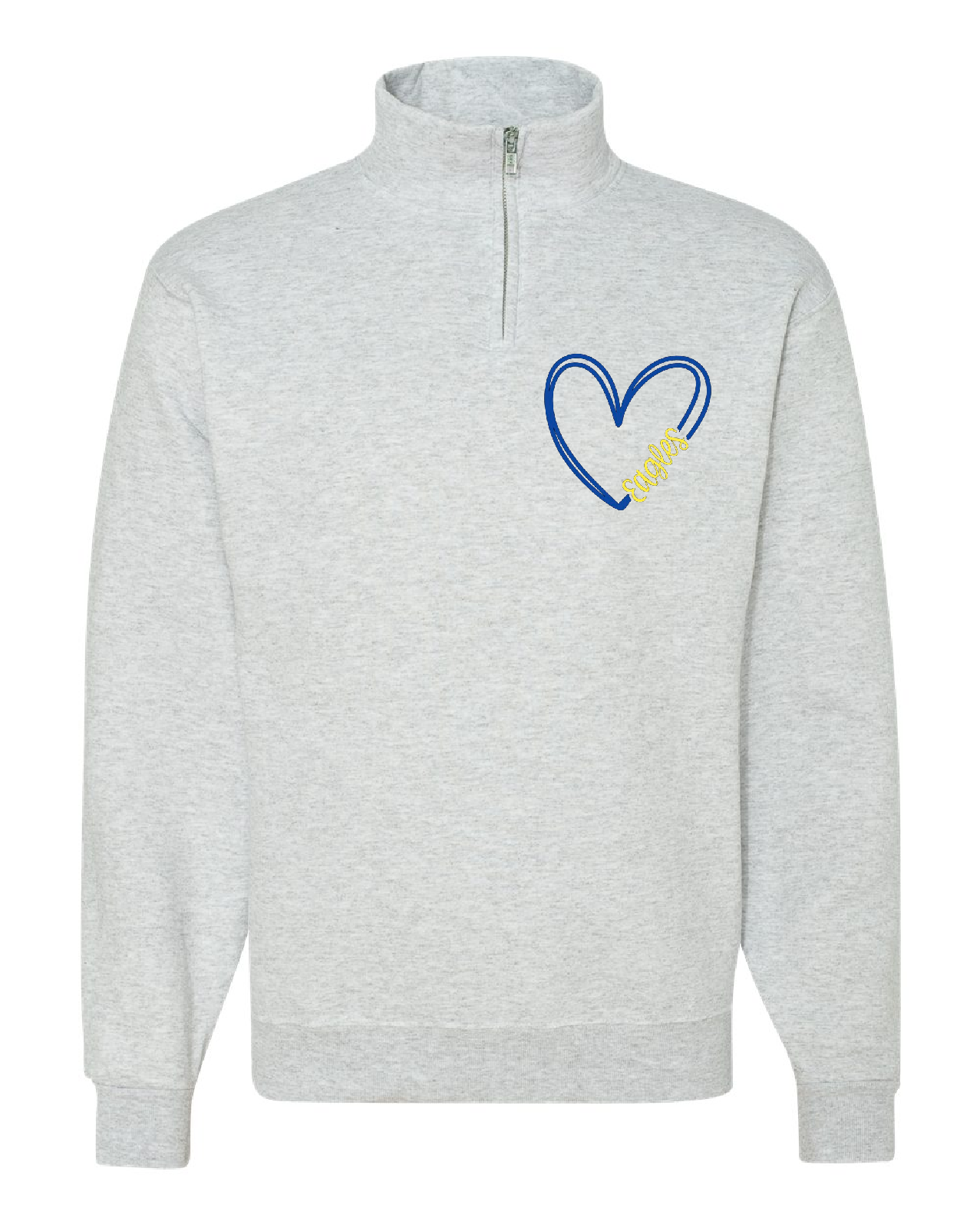 Eagles Heart 1/4 Zip GREY